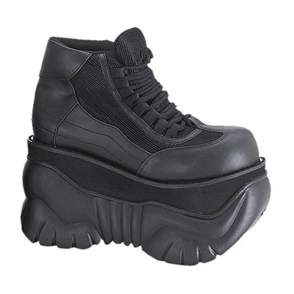 Demonia Men's Boxer-01 Platform Sneakers - Black Vegan Leather D8716-54US Clearance
